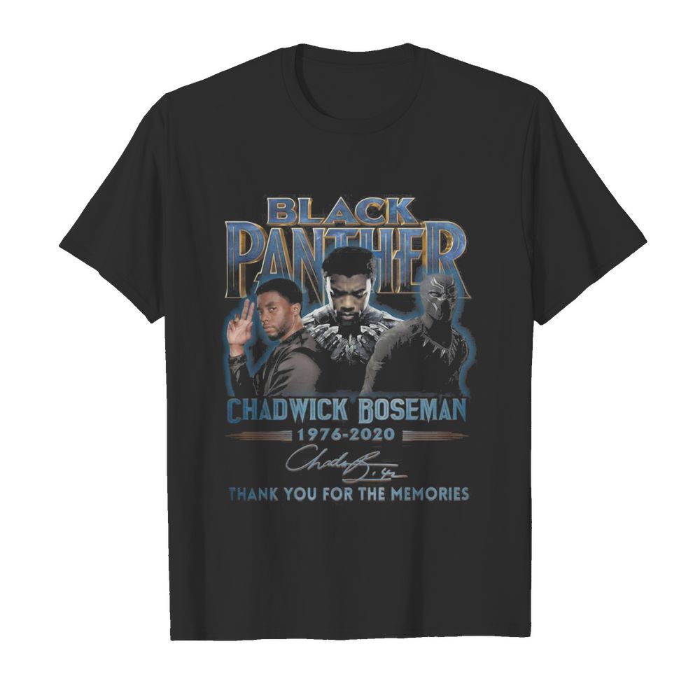 Black panther rip chadwick Boseman 1977 2020 thank you for the memories signature shirt