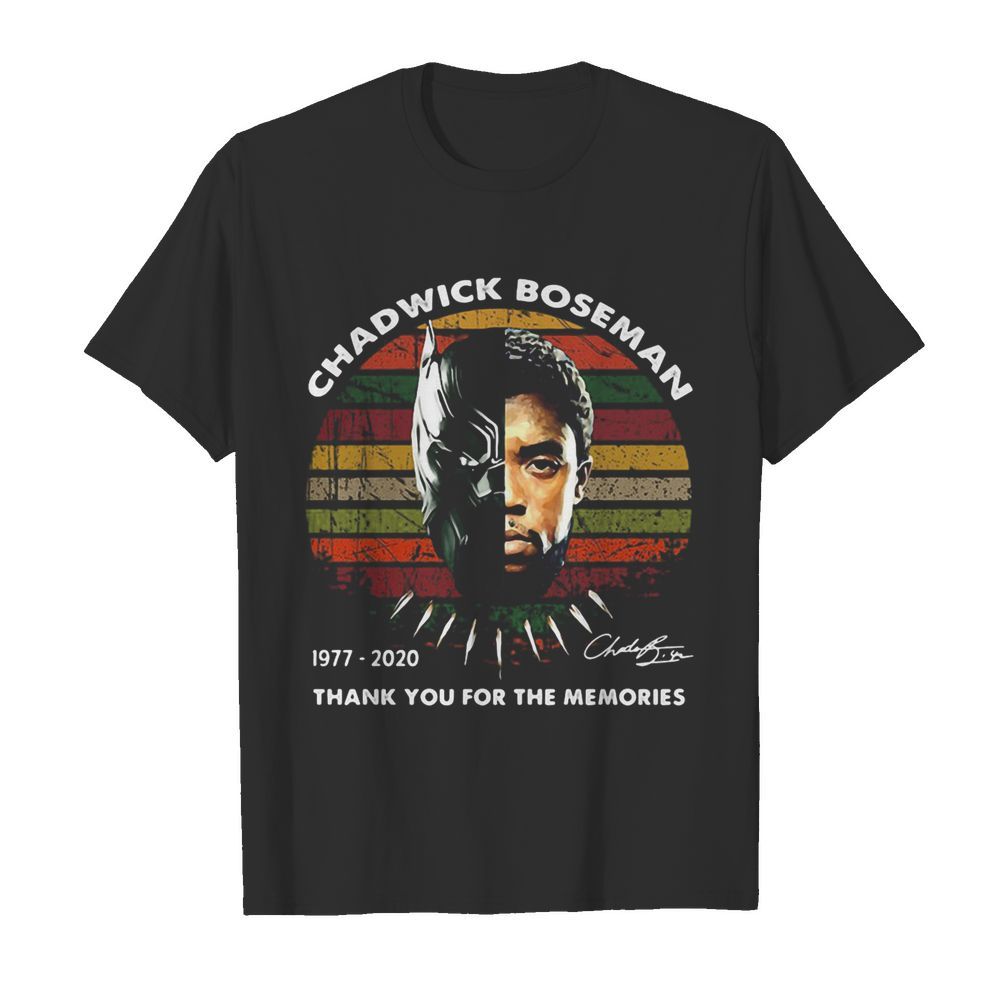 Black panther rip chadwick Boseman 1977 2020 thank you for the memories signature vintage retro  Classic Men's T-shirt