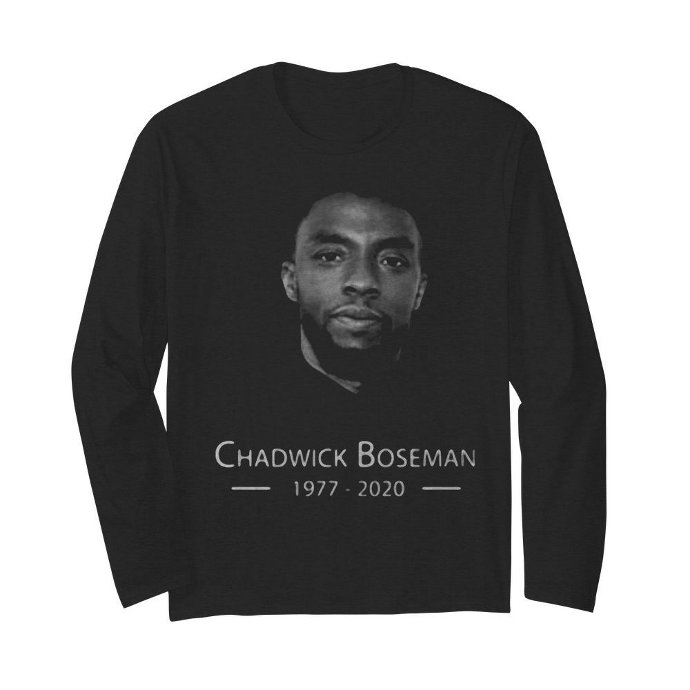 Black panther rip chadwick Boseman actor 1977 2020  Long Sleeved T-shirt 