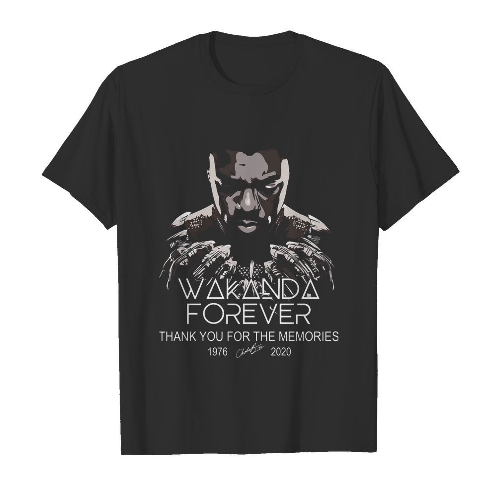 Black panther wakanda forever chadwick Boseman rip 1977 2020 thank you for the memories signature shirt