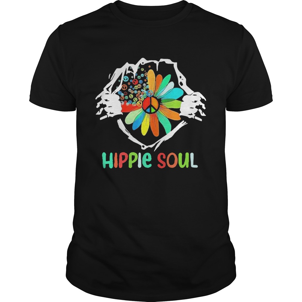 Blood insides hippie soul peace flower shirt