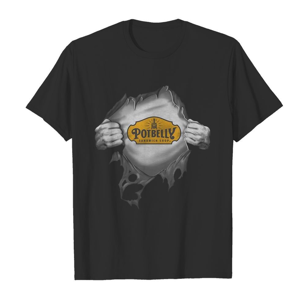 Blood insides potbelly sanwich shop shirt