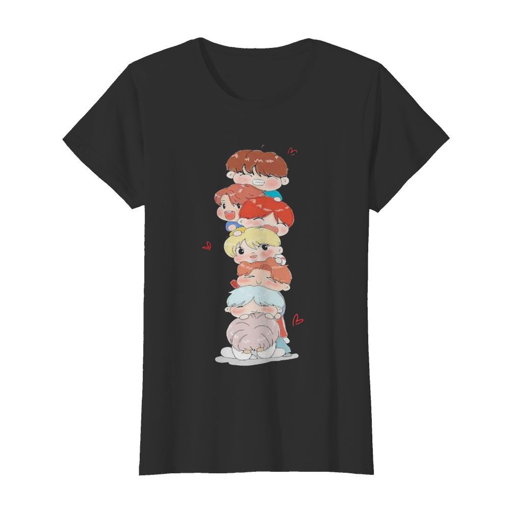 Bts band members chibi hearts  Classic Women's T-shirt