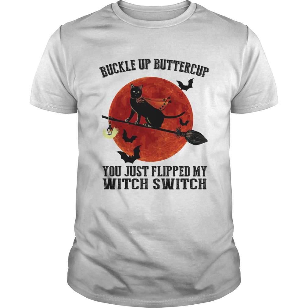 Buckle Up Buttercup You Just Flipped My Witch Switch Cat Sunset Halloween  Unisex