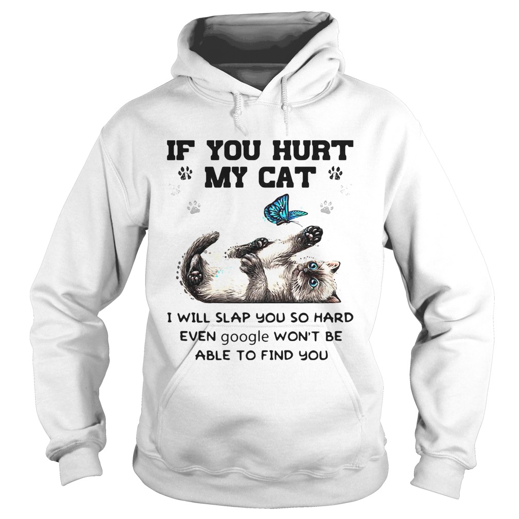 Butterfly if you hurt my cat i will slap you so hard even google wont be able to find you  Hoodie