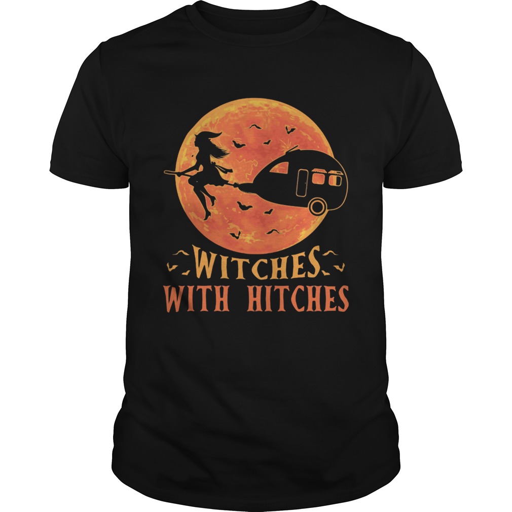 Camping Witches with hitches Halloween sunset shirt