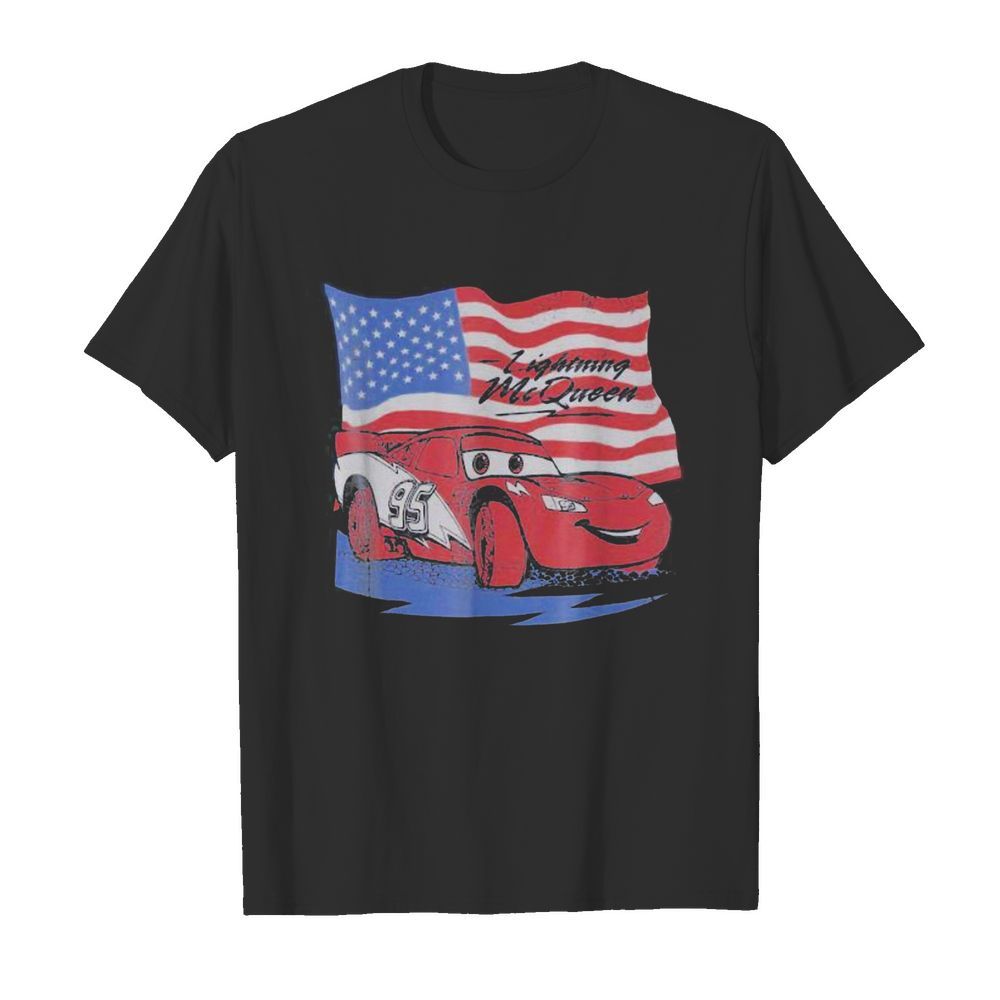 Car Lightning McQueen American Flag shirt