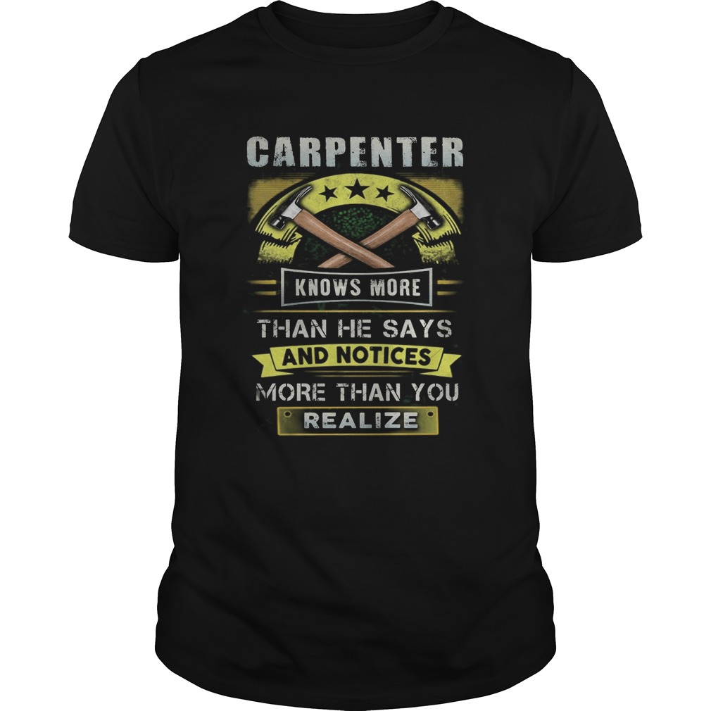 Carpenter knows more than he says and notices more than you realize  Unisex