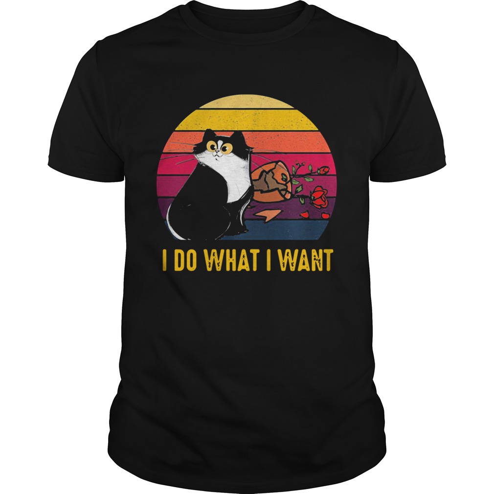 Cat Broke Vase I Do What I Want Vintage Retro  Unisex