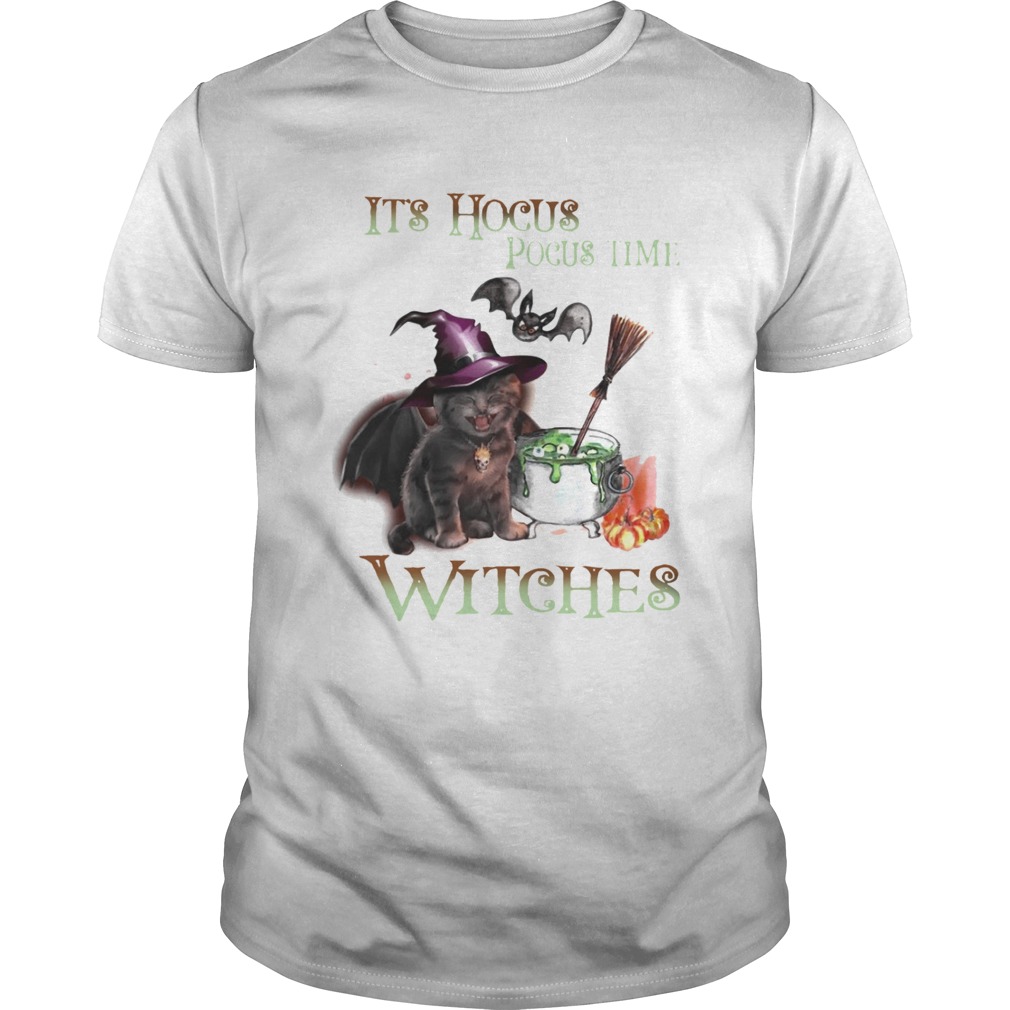 Cat Its Hocus Pocus Time Witch Halloween shirt