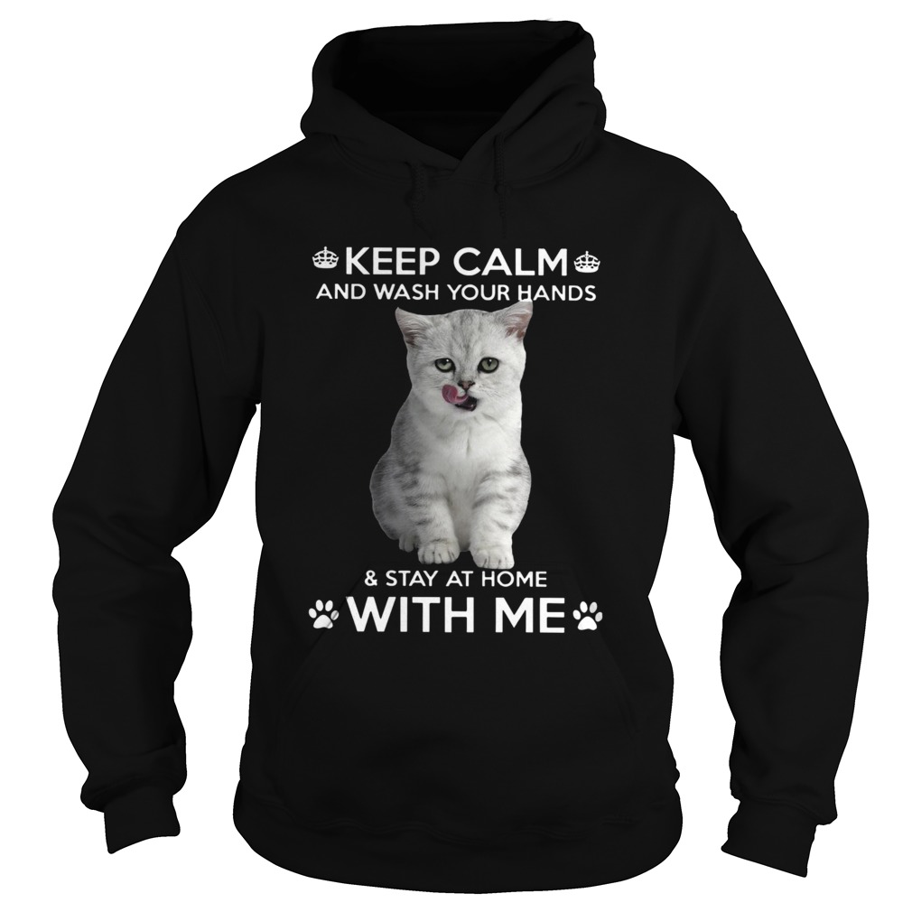 Cat Keep Calm And Wash Your Hands And Stay At Home With Me  Hoodie