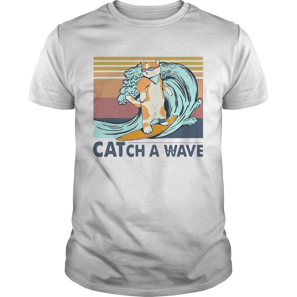 Cat Surfing Catch A Wave Vintage shirt