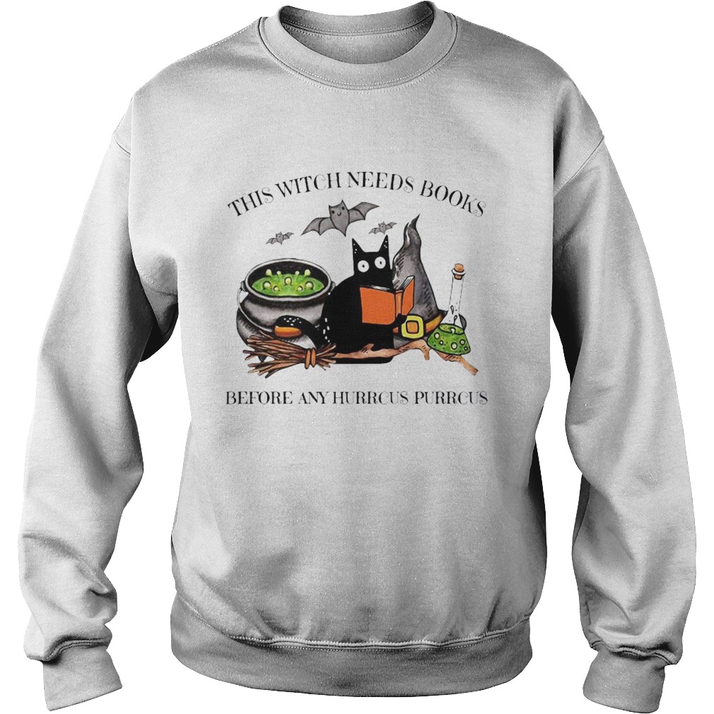 Cat This Witch Needs Books Before Any Hurrcus Purrcus  Sweatshirt