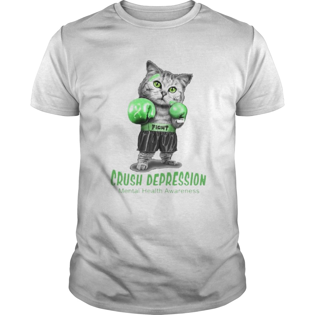 Cat boxing fight crush depression mental health awareness shirt