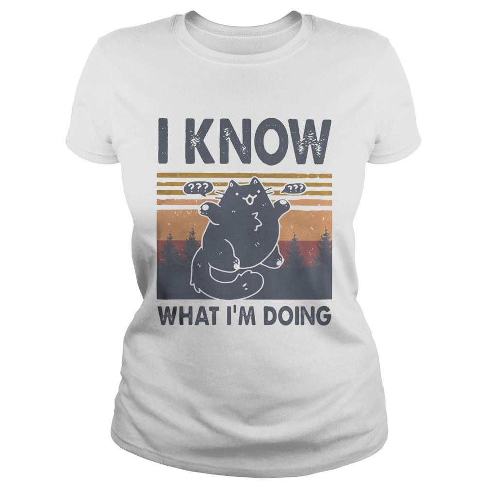 Cat i know what im doing vintage retro  Classic Ladies