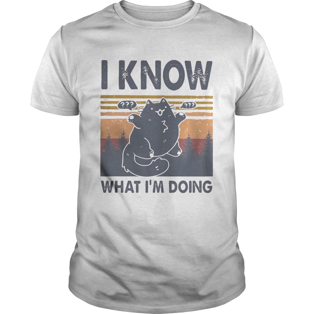 Cat i know what im doing vintage retro  Unisex