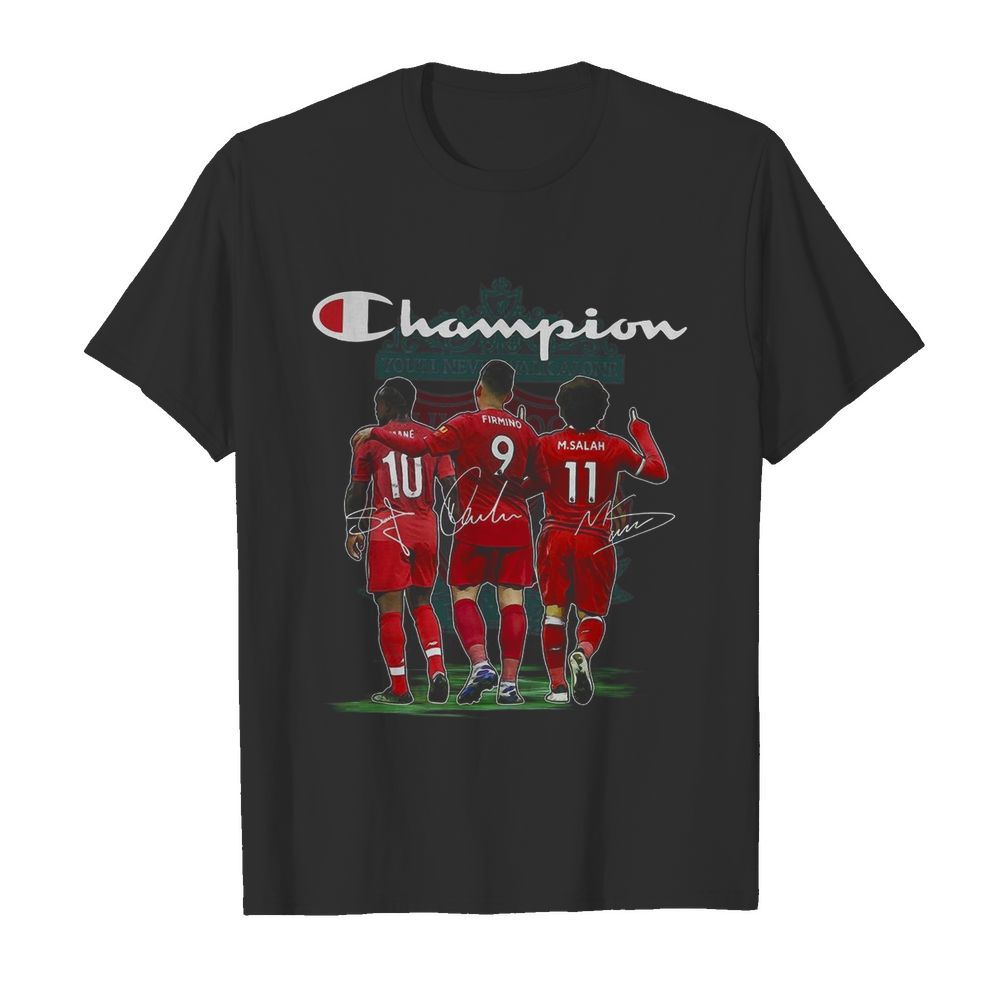 Champion Sadio Mane Roberto Firmino and Mohamed Salah Signature shirt