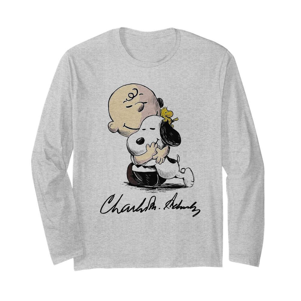 Charlie brown snoopy and woodstock art signatures  Long Sleeved T-shirt 