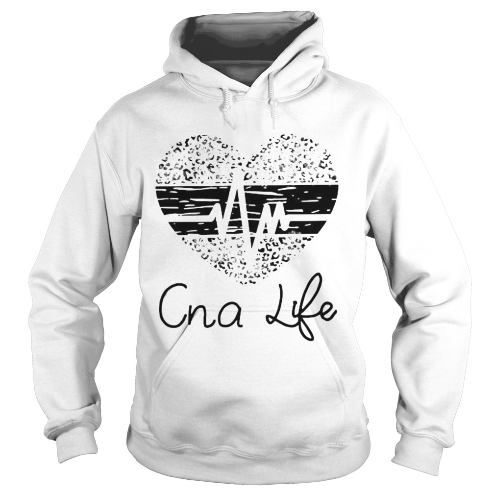 Cna life heartbeat heart leopard  Hoodie