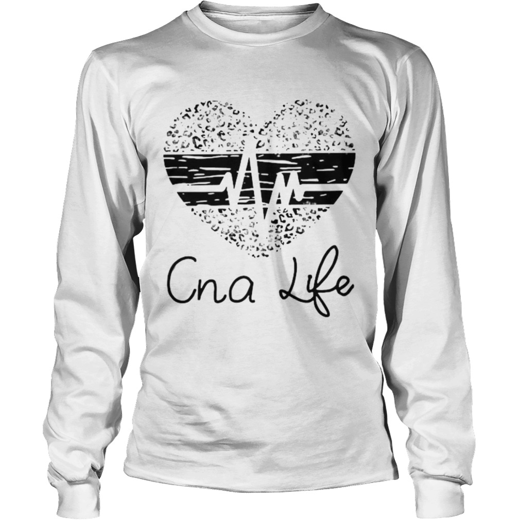 Cna life heartbeat heart leopard  Long Sleeve