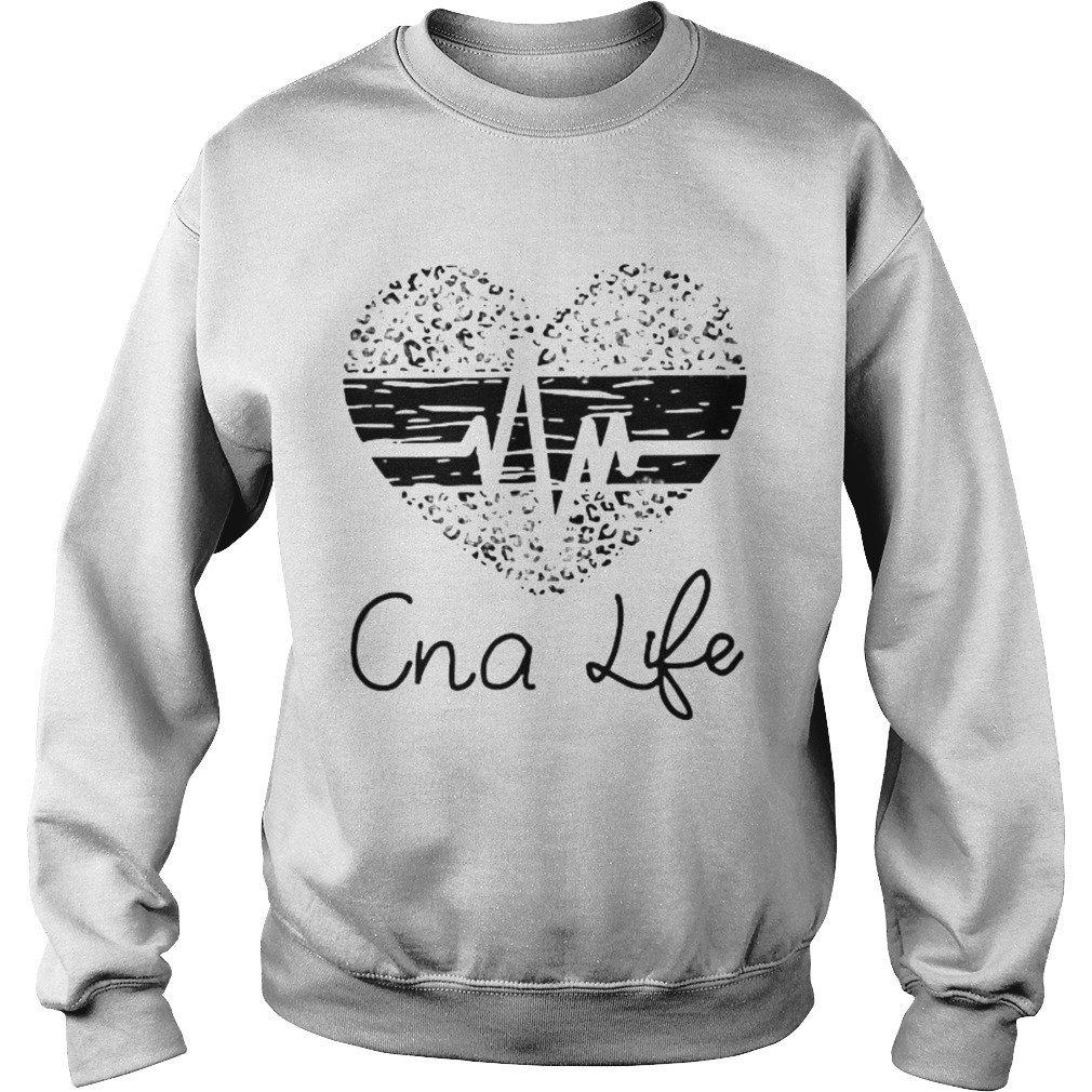 Cna life heartbeat heart leopard  Sweatshirt