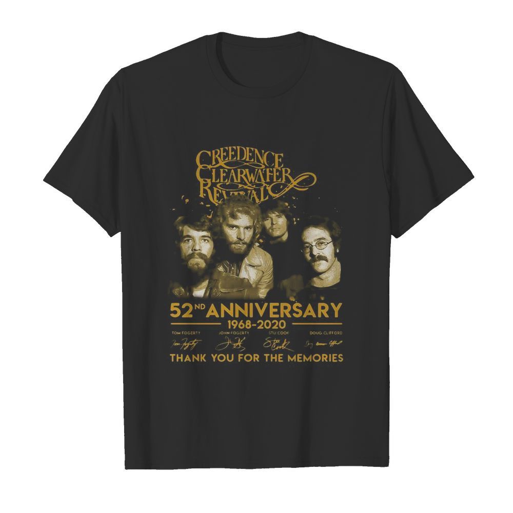 Creedence clearwater rewal 52nd anniversary 1968 2020 thank you for the memories signatures shirt