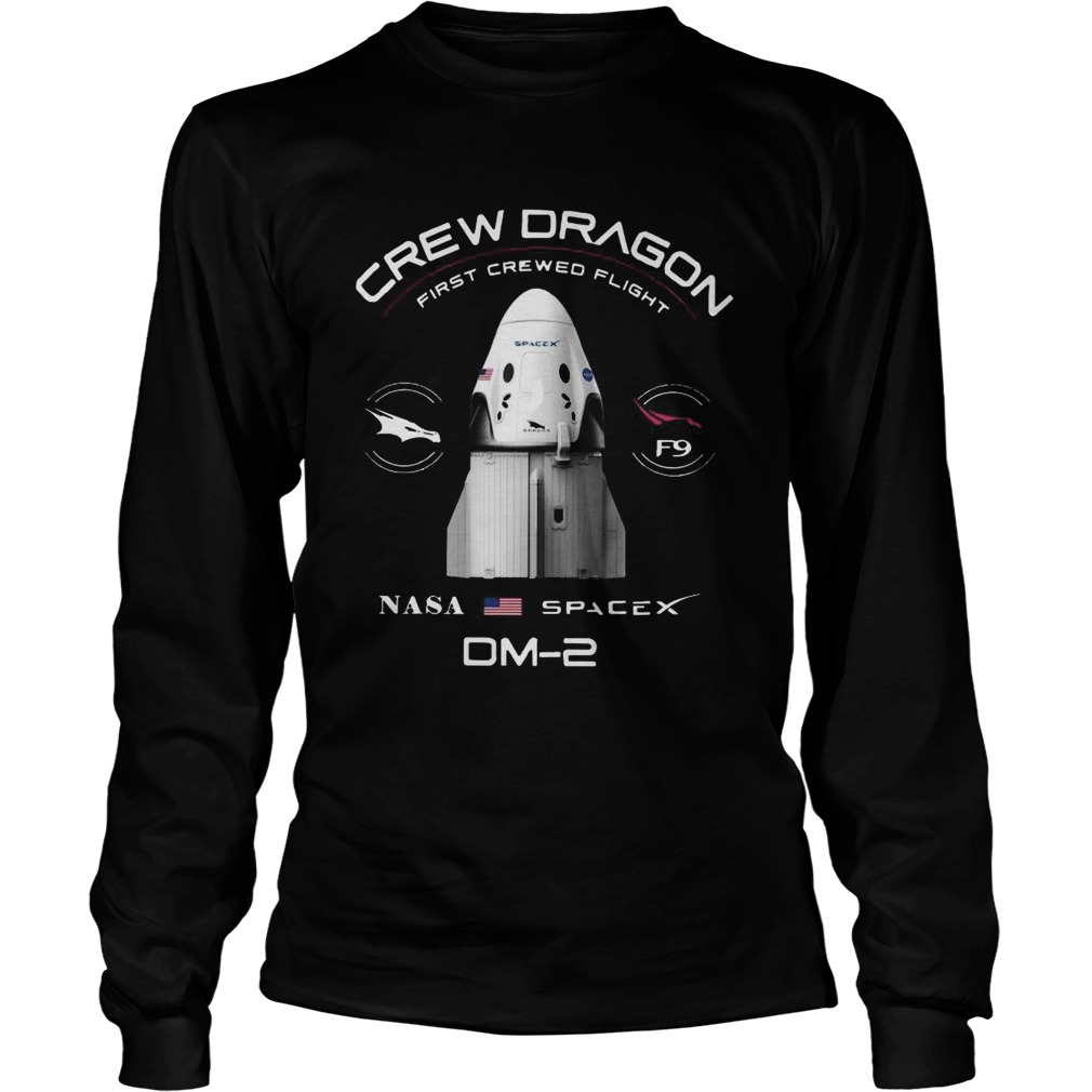 Crew Dragon First Crewed Flight Nasa Spacex Dm2  Long Sleeve