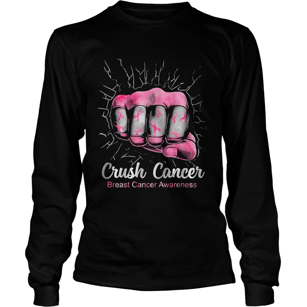 Crush cancer breast cancer awareness  Long Sleeve