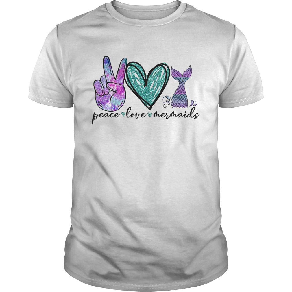 Diamond peace love mermaids shirt