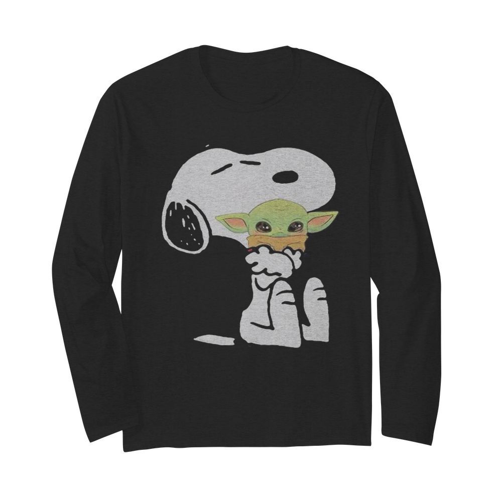 Disney snoopy hug baby yoda  Long Sleeved T-shirt 