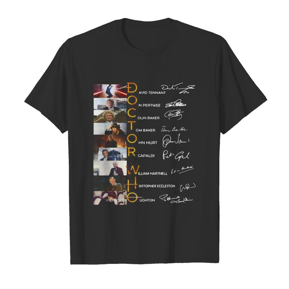 Doctor who characters signatures shirt