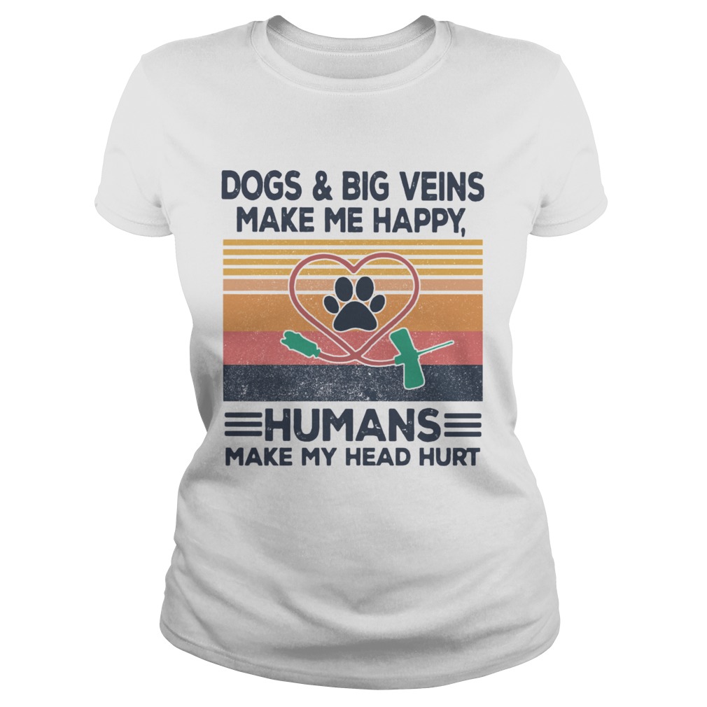 DogsBig Veins Make Me Happy Humans Make My Head Hurt Vintage  Classic Ladies