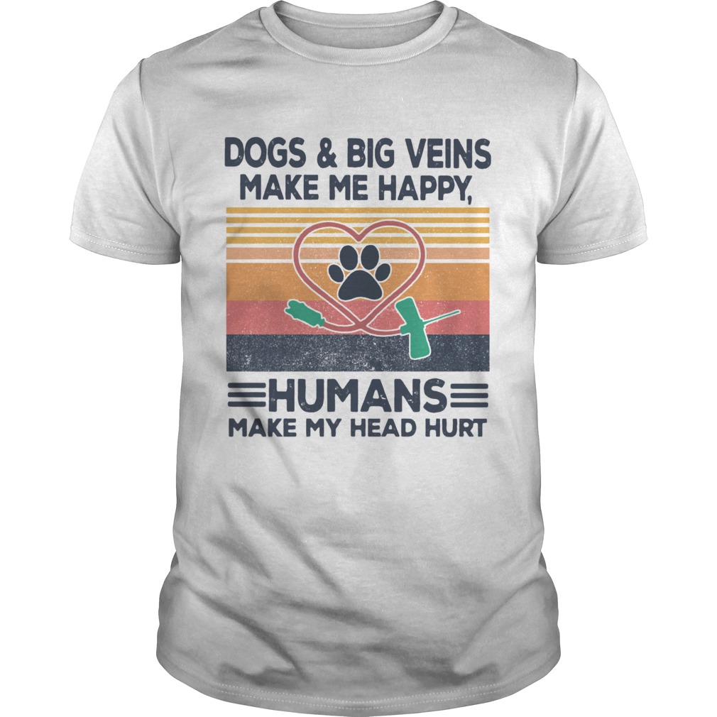 DogsBig Veins Make Me Happy Humans Make My Head Hurt Vintage  Unisex