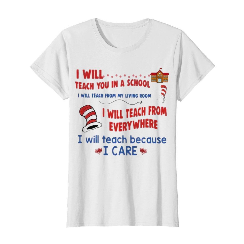 Dr seuss i will teach art here or there i will teach art everywhere  Classic Women's T-shirt