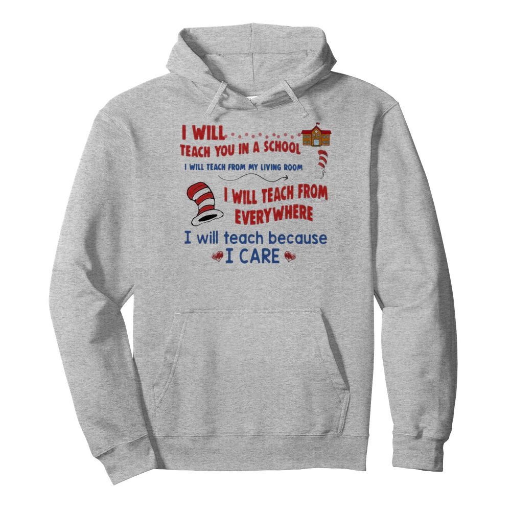 Dr seuss i will teach art here or there i will teach art everywhere  Unisex Hoodie