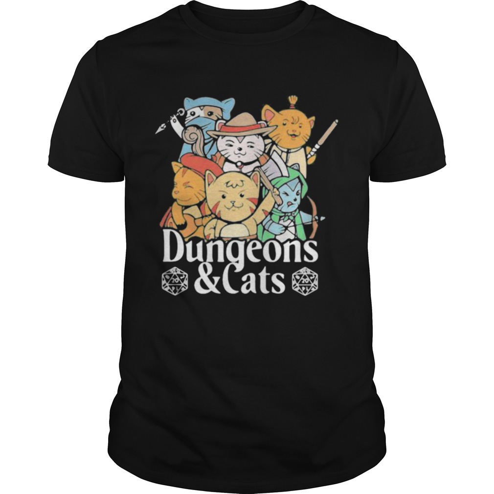 Dungeons And Cats Game Characters Art shirt