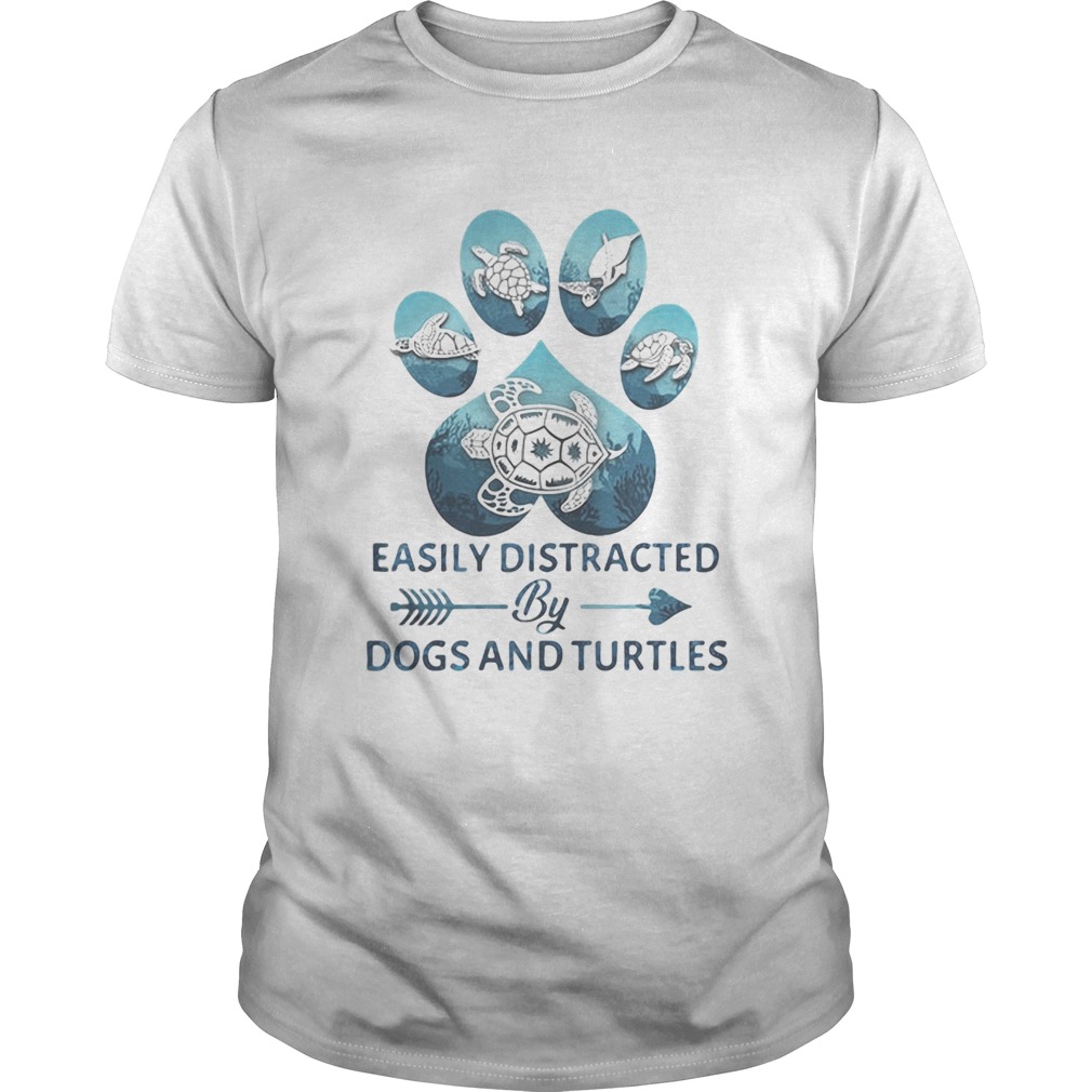 Easily distracted by paw dogs and turtles shirt