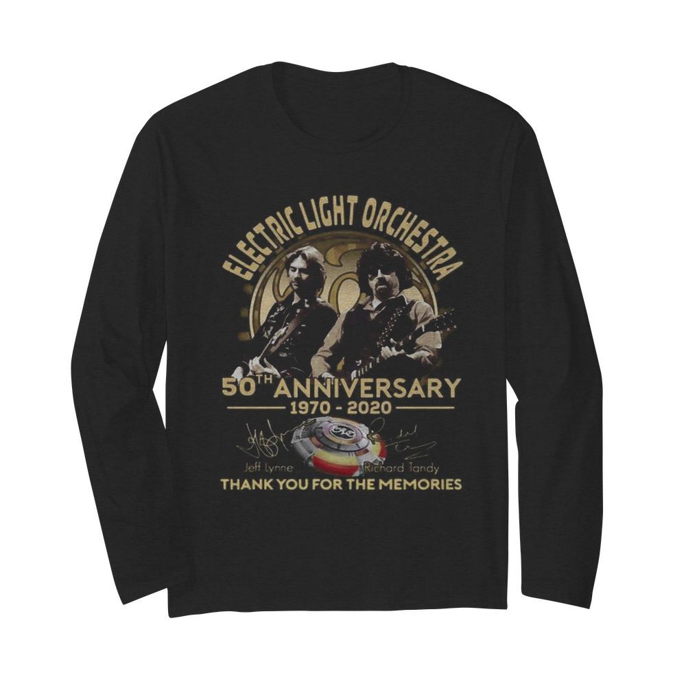 Electric light orchestra 50th anniversary 1970 2020 thank you for the memories signatures  Long Sleeved T-shirt 