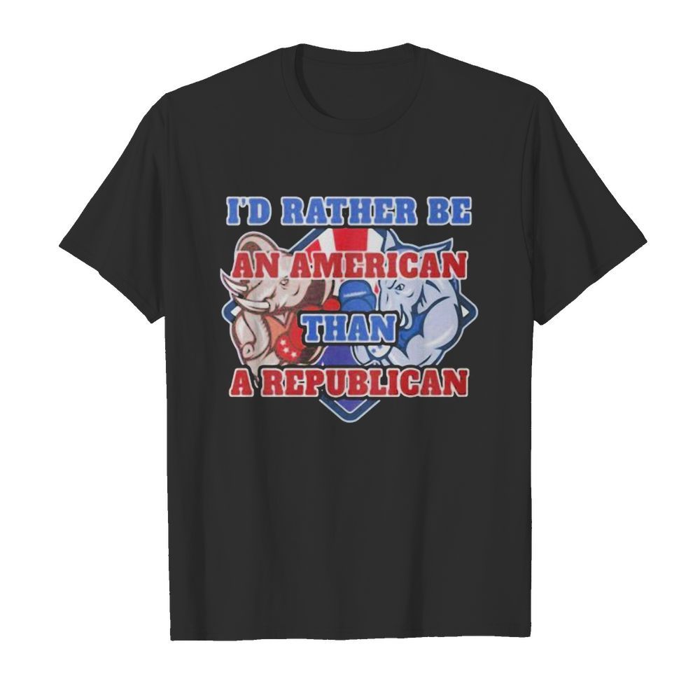 Elephants i’d rather be an american than a republican shirt