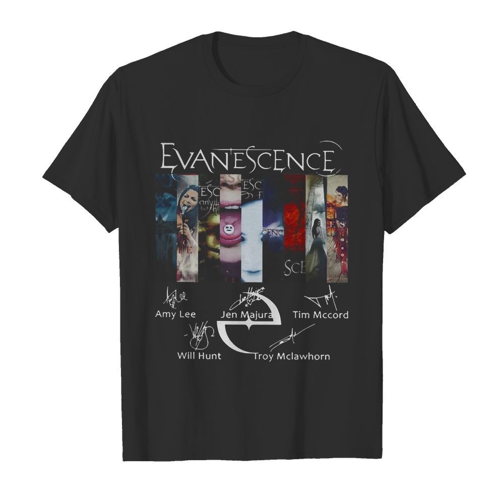 Evanescence Signature Amy Lee Jen Majura Tim Mccord Will Hunt Troy Mclawhorn shirt