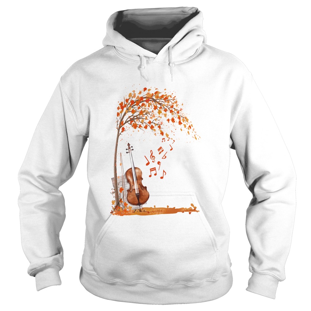 Fall Autumn Maple Leaf Violin  Hoodie