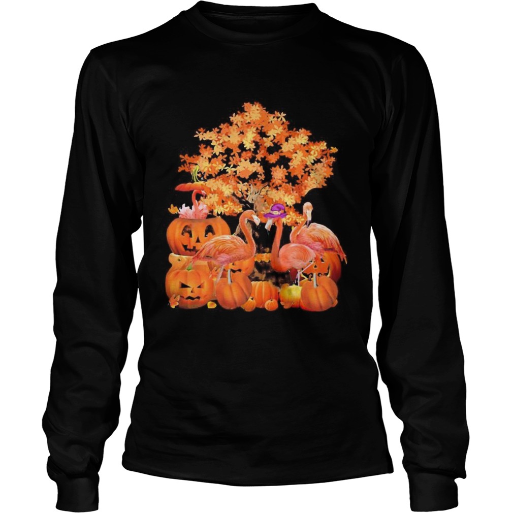 Fall Flamingo Halloween  Long Sleeve