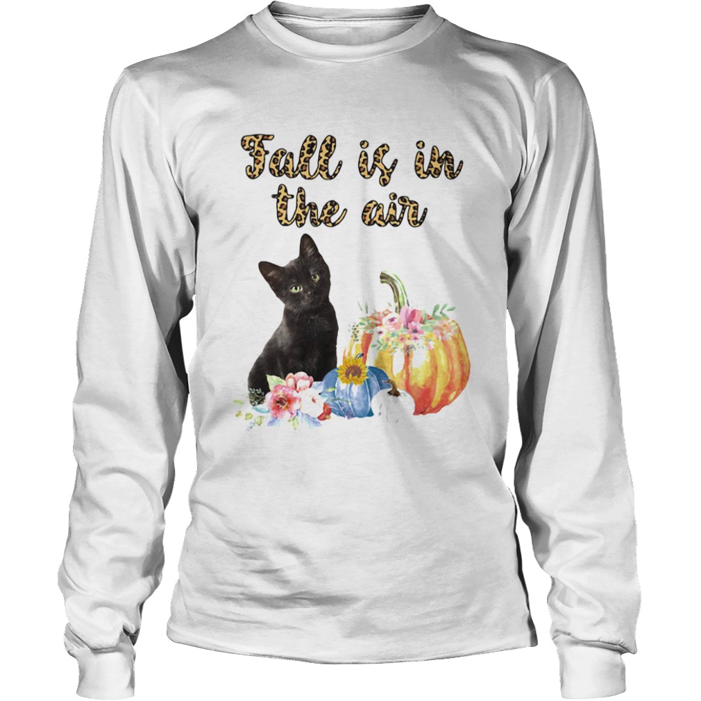 Fall Is In The Air Cat Pumpkin Flower  Long Sleeve