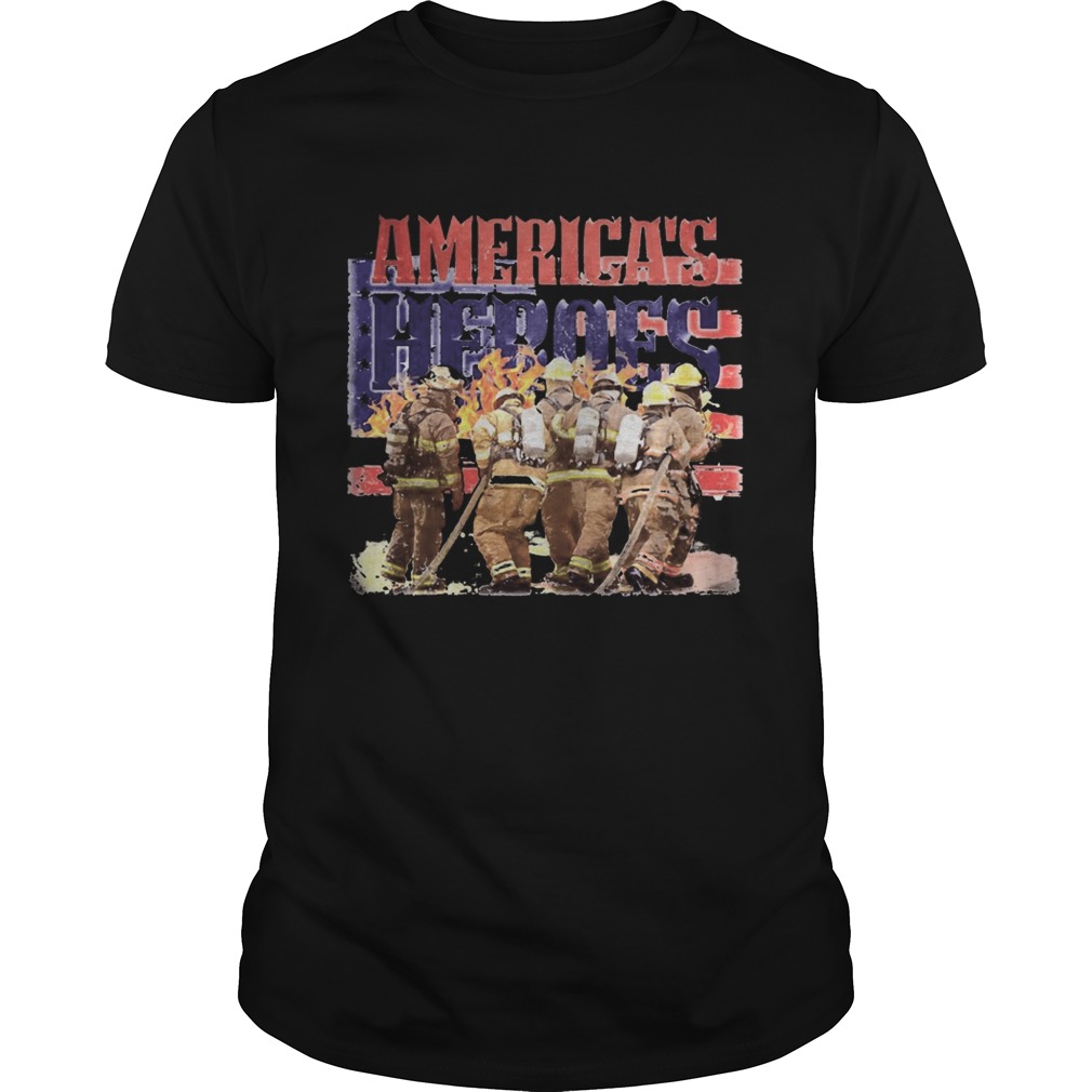 Firefighter americas heroes american flag independence day shirt