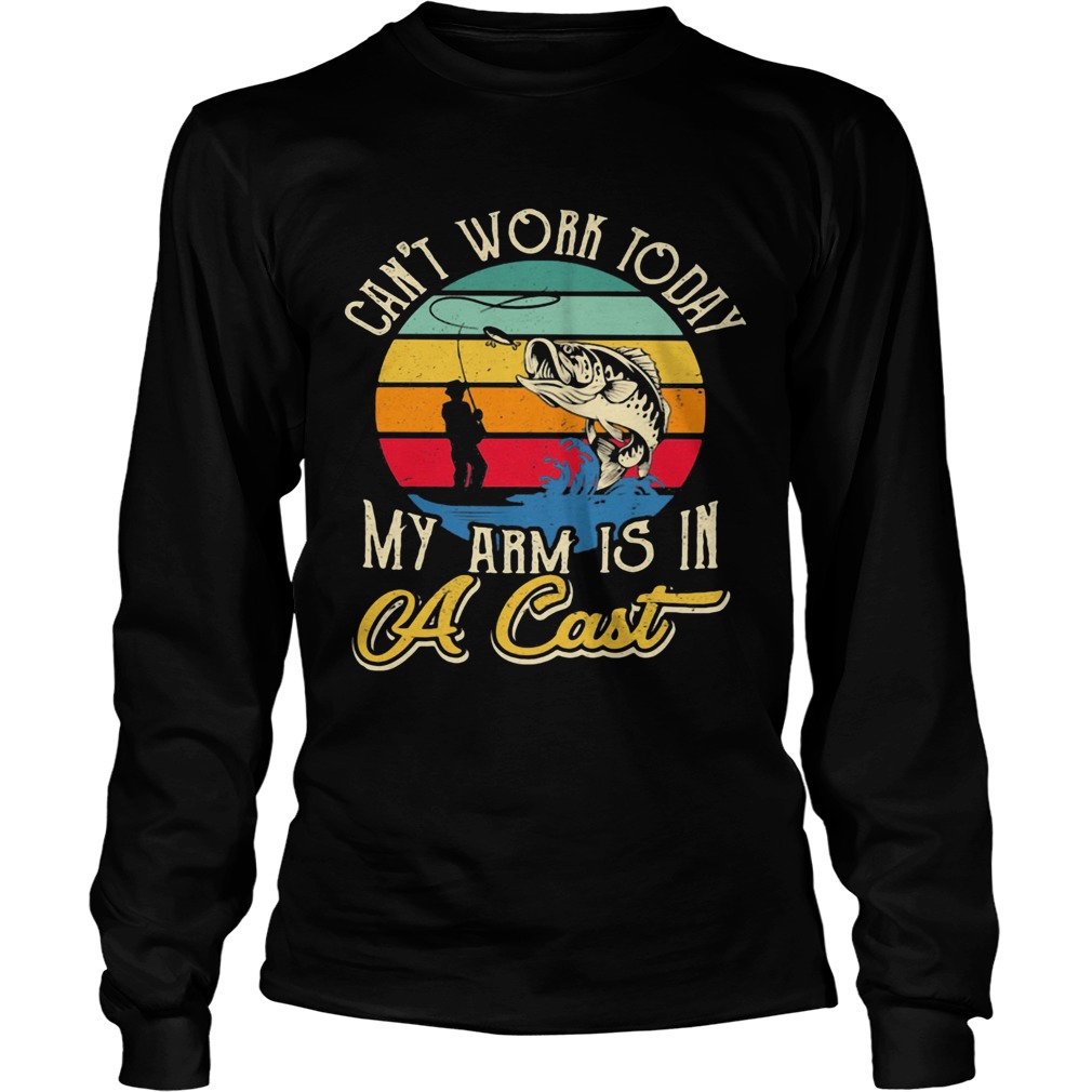 Fishing Cant work today my arm is in A cast Vintage retro  Long Sleeve