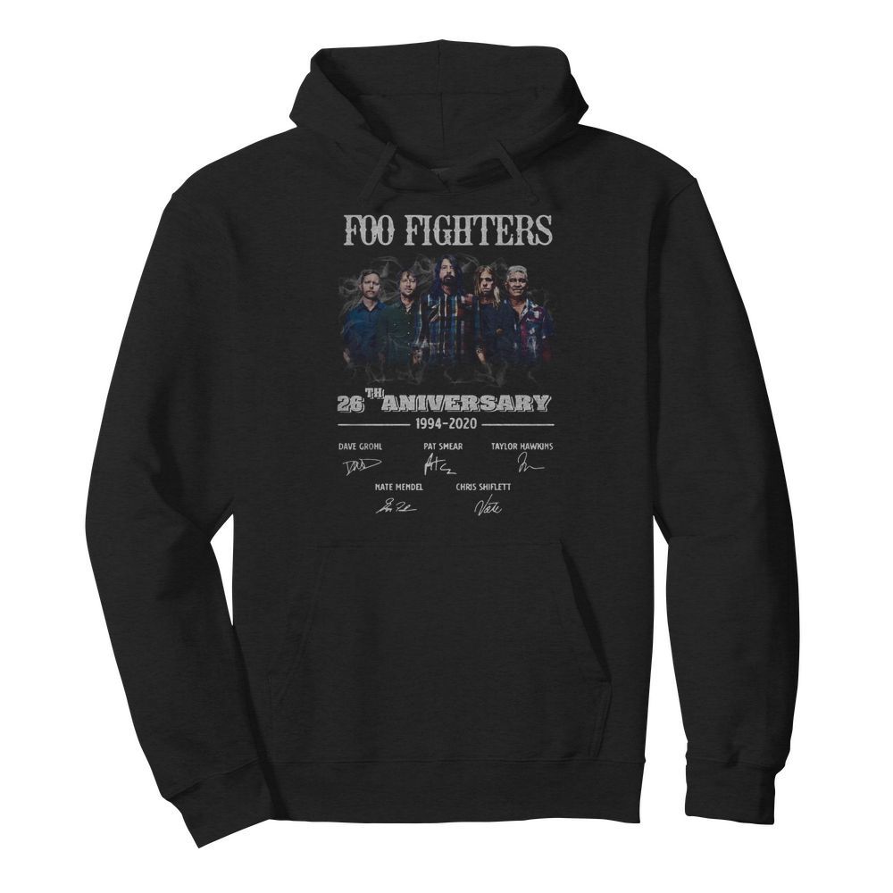 Foo Fighters 26th Anniversary 1994 2020 Signature  Unisex Hoodie