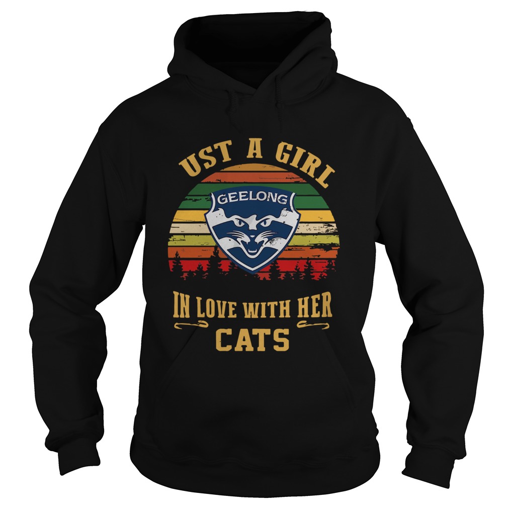 Geelong Just A Girl In Love With Her Cats Vintage  Hoodie