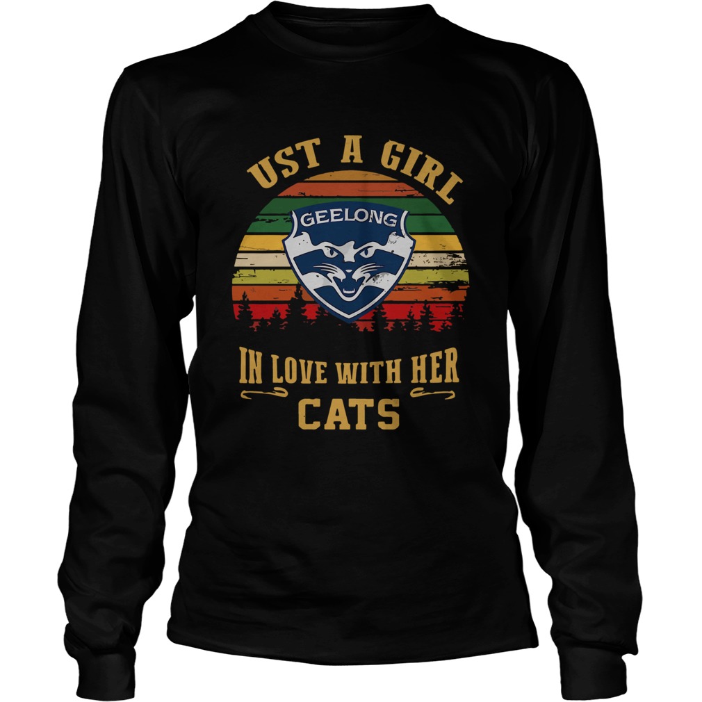 Geelong Just A Girl In Love With Her Cats Vintage  Long Sleeve