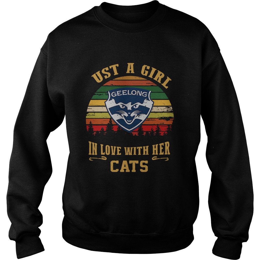 Geelong Just A Girl In Love With Her Cats Vintage  Sweatshirt