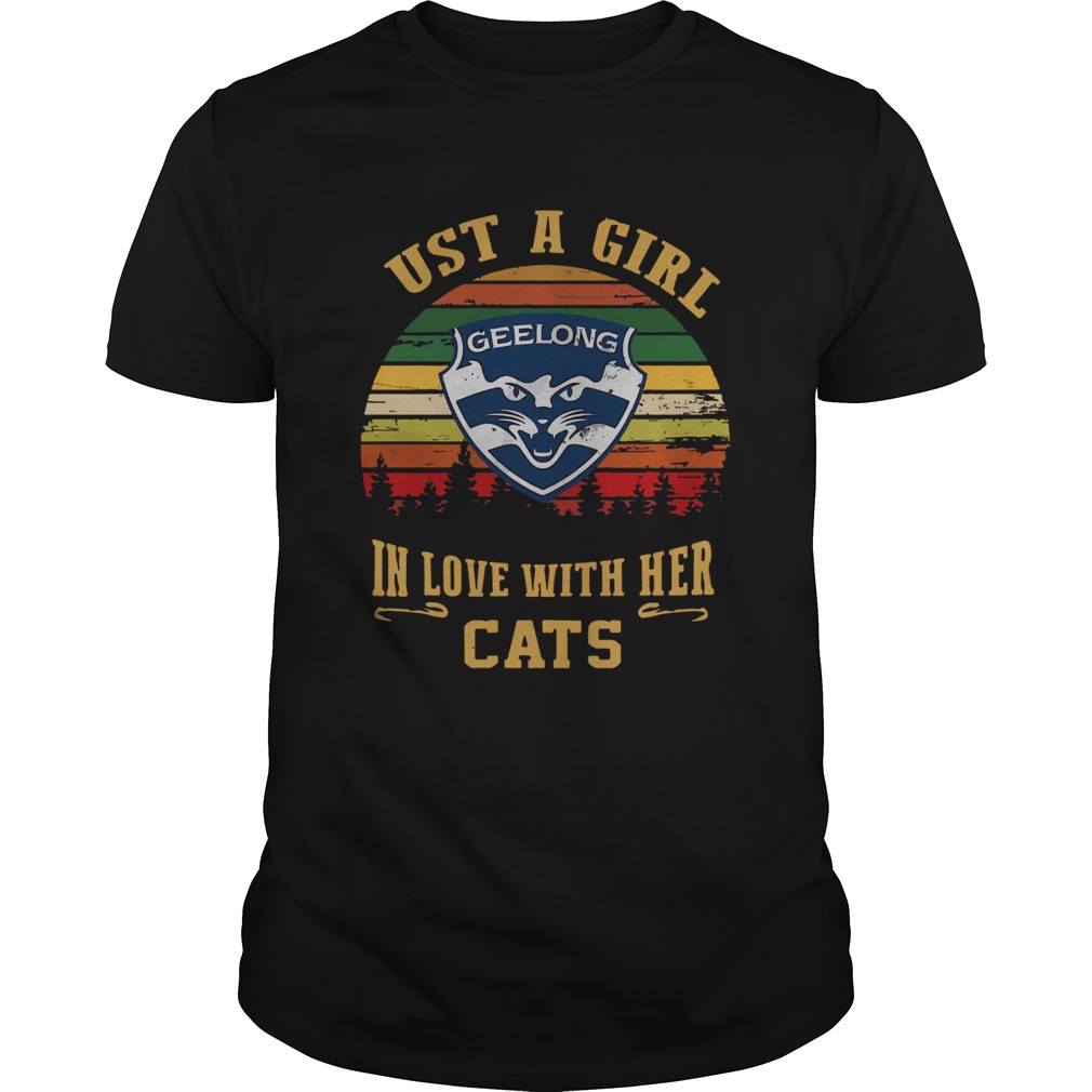 Geelong Just A Girl In Love With Her Cats Vintage  Unisex